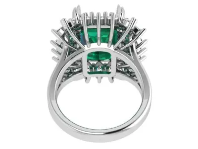 Emerald Cluster Ring 4598 3D print model