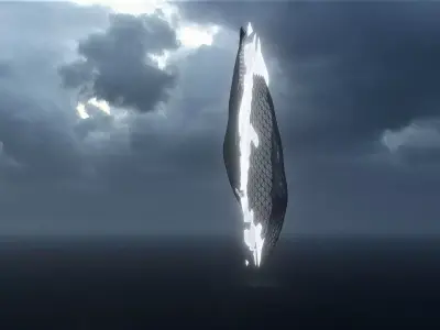 Floating Ship - Futuristic 3D model