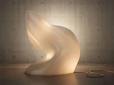 lighting 3d print model table lamp with sculpture 3D model