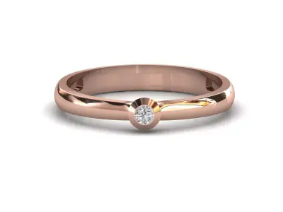 STL 3DM Print Ready Women Diamond Ring Lightweight Printable  3D print model 8