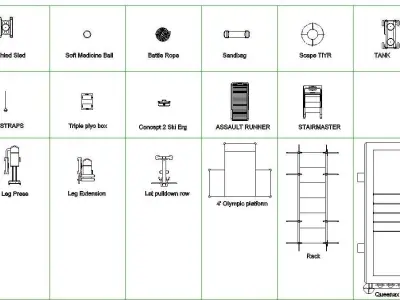 GYM Revit Families Low-poly 3D model