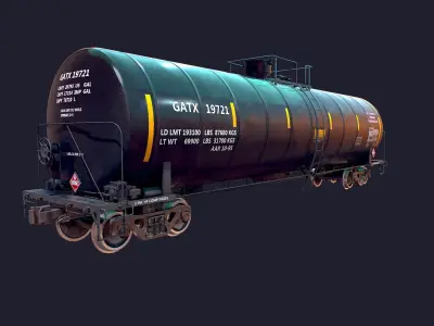 Tanker Car Low-poly 3D model