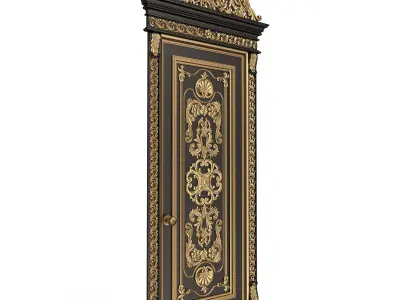 Carved Door Classic 01502 Black Low-poly 3D model