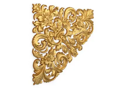 Classic carved corner decor ornament 376 3D model