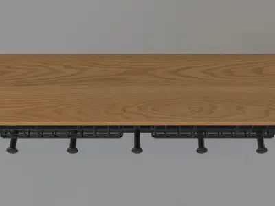 Pipe Shelving With Storage 3D model