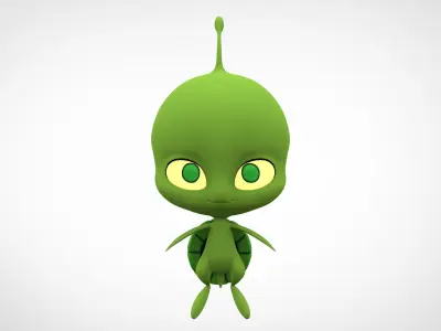 Wayzz alien with big eyes Low-poly 3D model