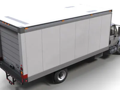 Industrial box truck Low-poly 3D model