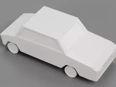 Paper Car Low-poly 3D model