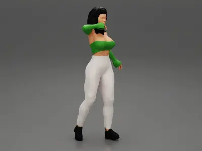 Beautiful lady in elegant bra and pants 3D print model