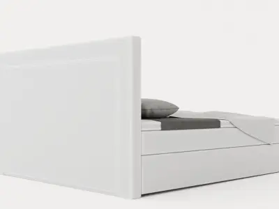 Modena Bed Package 180x200 Co Storage Led Headboard White Low-poly 3D model