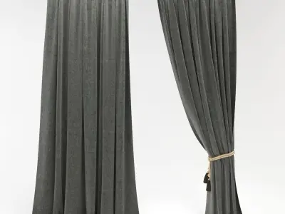 Curtains curtain with tassels 3D model