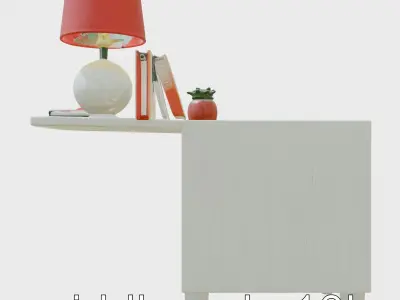 Fun Nightstand with Vibrant Decor Low-poly 3D model