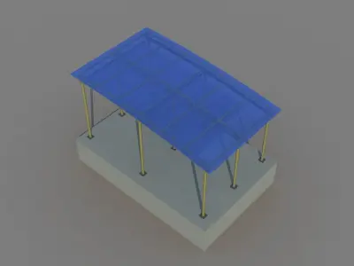 Metal shed var 2 Low-poly 3D model