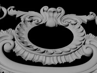 Central decor ornament for furniture 3D model 1013