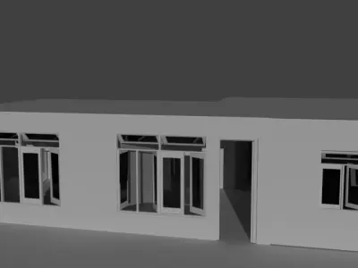 house with interior and exterior 3D model