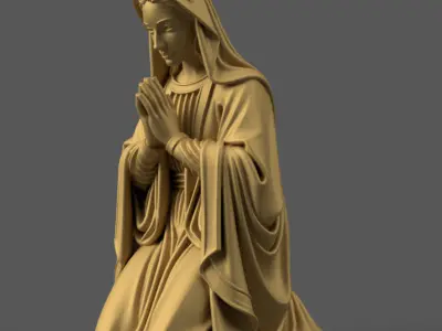 St Virgin Mary Kneeling for Nativity STL File 3D print model