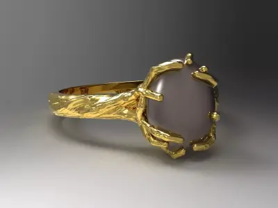 Ring in the form of roots 3D print model