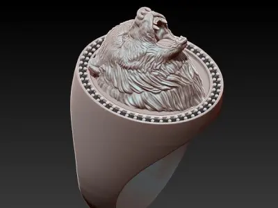 Bear Ring Silver Gold  Print 3D print model