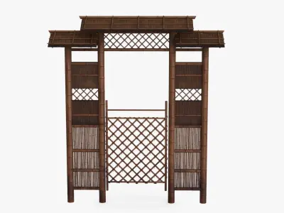 Azian Zen Garden Gate Low-poly 3D model