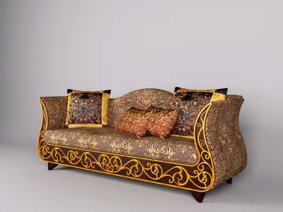 classic sofa Moroccan style Low-poly 3D model