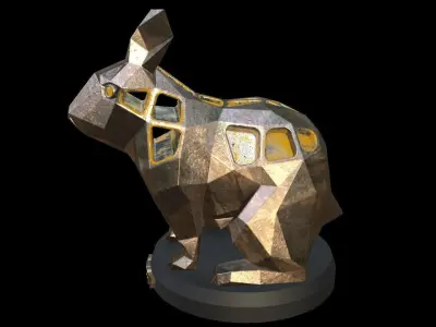 Steampunk Rabbit Low-poly 3D model