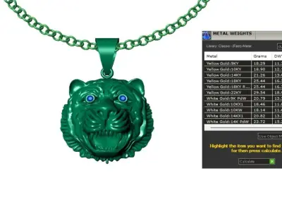 Tiger Pendant For Men 3D print model