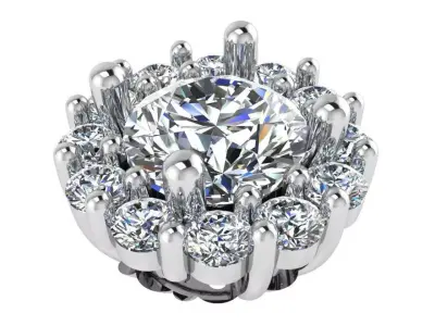 Round Halo Pendant 2551 3D print model