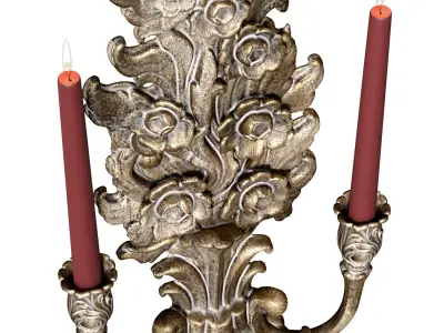 Antique Tall Sconce  Classic Style Wall Lamp Sconce Candlestick 3D model