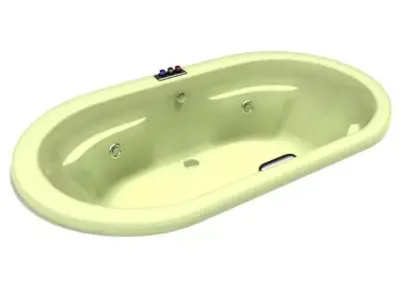 Beige Bathtub Whirlpool 3D model