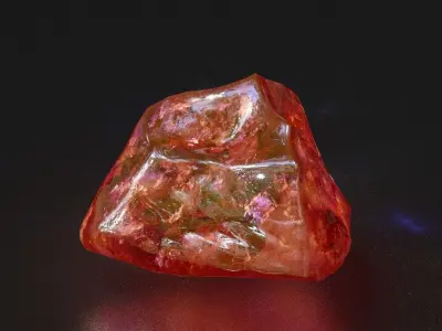 Low poly Red Gemstone Pack 200115 Low-poly 3D model