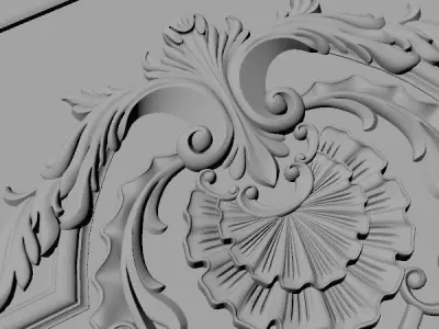 door stl ornate with gold trim 3D model