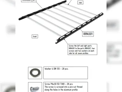 Niva Roof Rack VAZ 2121 Plans Drawings DXF PDF STP 3D model