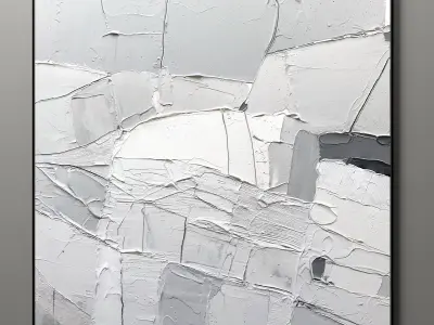 Plaster two square photo frames 02 Low-poly 3D model