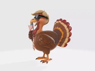 Patriotic Trump Turkey Funny Thanksgiving Decoration Political  3D print model
