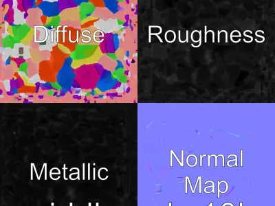 Rainbow Acrylic Shelf with Cloud Stoppers Low-poly 3D model