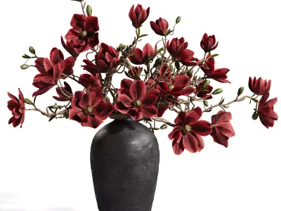  Ikebana Inspired Decorative Magnolia Bouquet 3D model