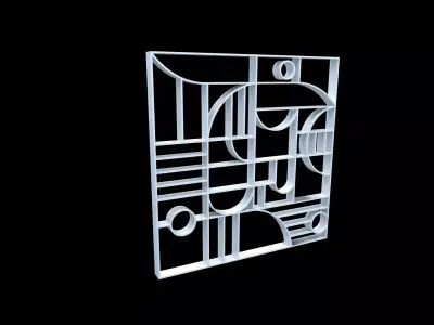 3D Decorative Partition White 3D model