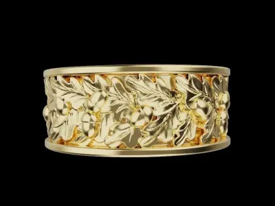 Leaf with Aesthetic Beautiful Patterns Ring 3D print model