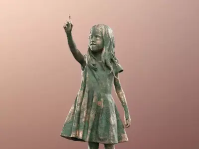 Leonie 12337-02 - Girl Pointing Statue Low-poly 3D model