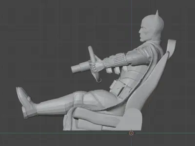 The Batman Driving Figure Scale Suits The Bandai Batmobile Kit 3D print model