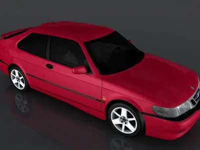 Saab 9-3 Aero Low-poly 3D model