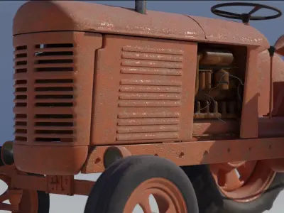 Old Tractor 3d Model 3D model