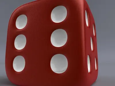 Red Playing Dice 3D model