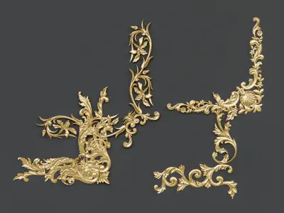 Classic carvings moldings and gypsum cornice 88 3D model