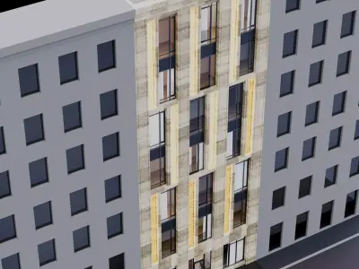 Modern building fasade 9 3D model