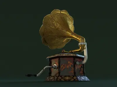 Gramophone PBR high detail 3D model