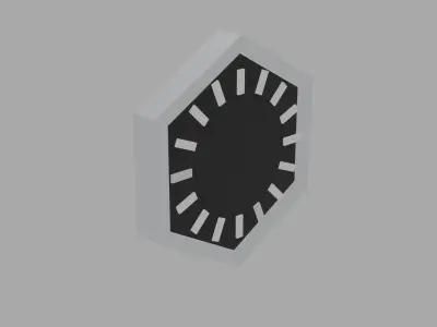Clocks military badge Free low-poly 3D model