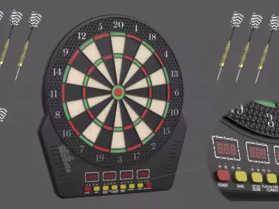 Dart Board Low-poly 3D model