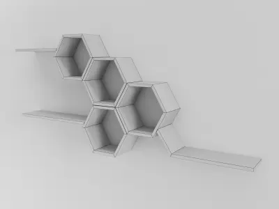Wooden Shelves Pack 01 3D model