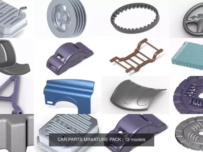 CAR PARTS MINIATURE PACK 3D Model Collection